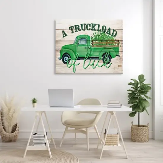 Stupell Industries Truckload Of Luck St Patrick's Day Farmhouse Canvas Wall Art {3}
