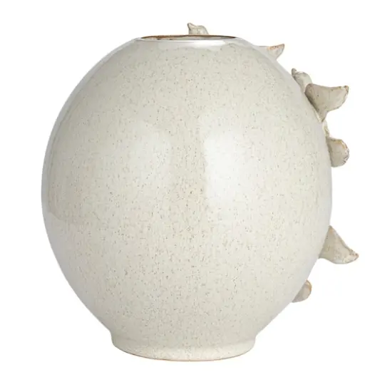 Hello Honey&reg; 10.25" Cream with Reactive Glaze Birds Stoneware Vase {7}