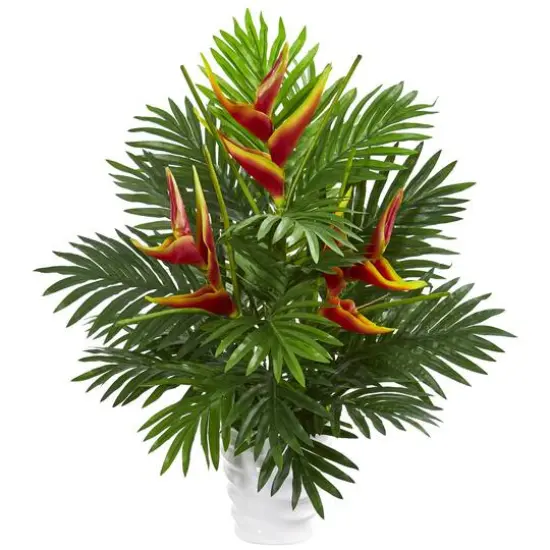 25" Heliconia & Areca Palm Artificial Arrangement {1}