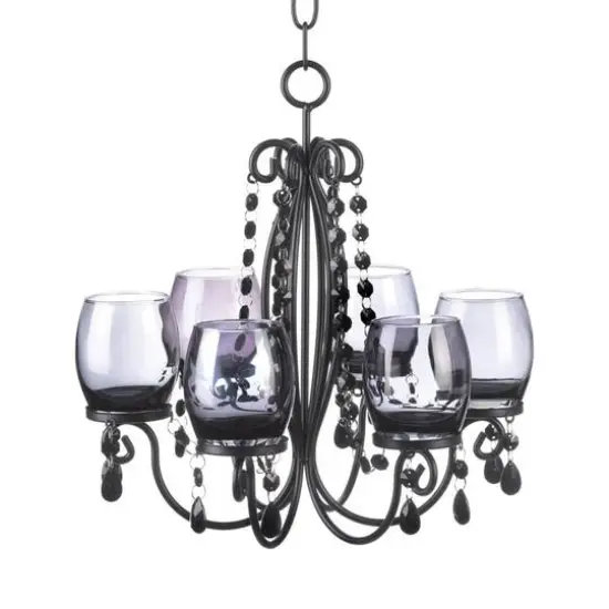 14" Midnight Elegance Candle Chandelier {1}