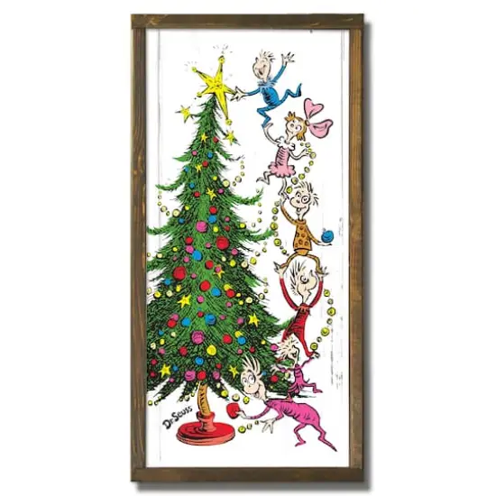 24" The Grinch Christmas Tree Framed Wood Plaque {1}