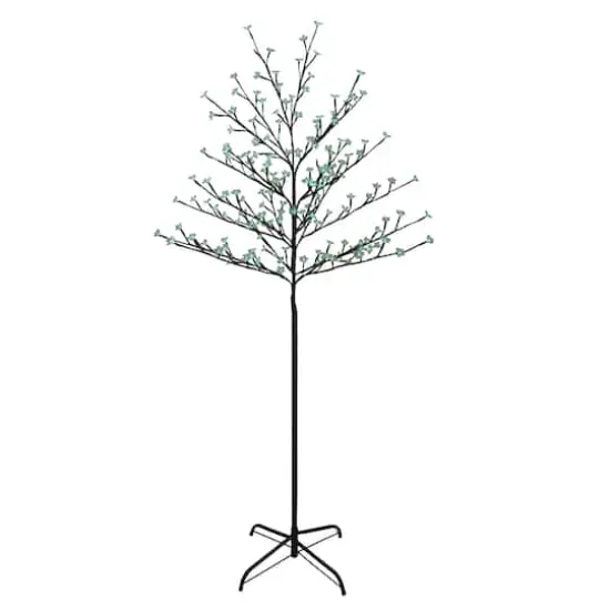6ft. Green LED Cherry Blossom Flower Artificial Tree {1}