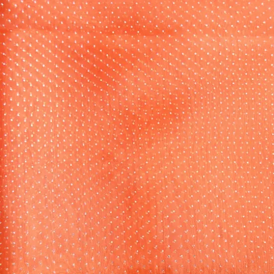 Feldman Orange with Silver Hologram Dots Organza {3}