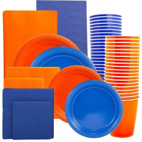 JAM Paper Party Tableware Assortment Grad Pack Blue/Orange {1}