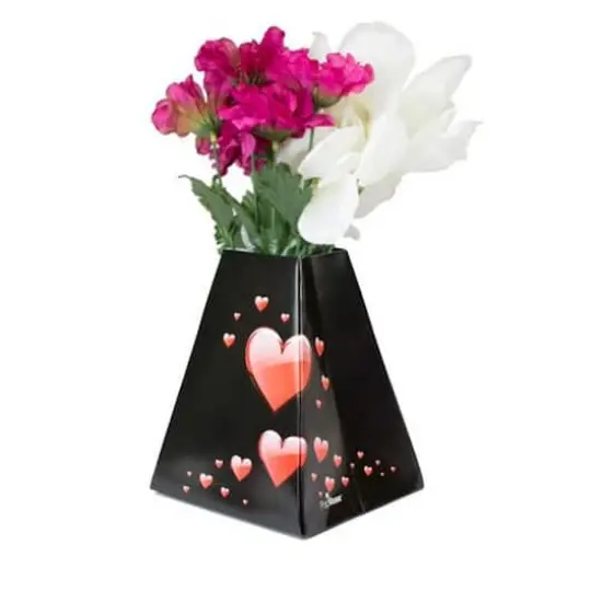 JAM Paper Pop-Up Vase Boxes, 3ct. Hearts on Black {1}