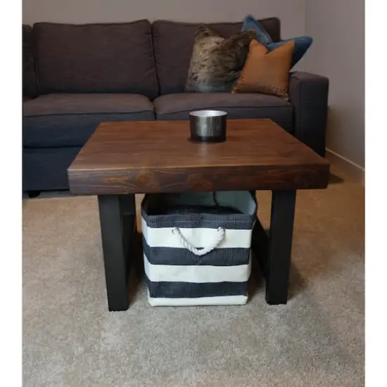 DII&reg; Large Striped Rectangle Woven Paper Storage Basket Black {6}