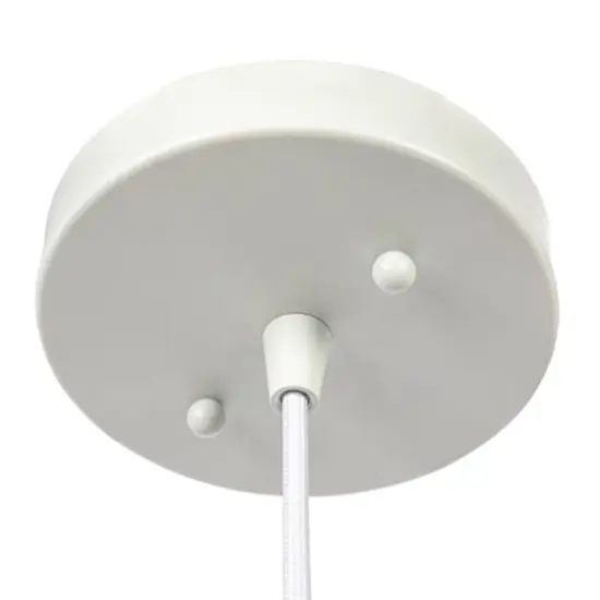 Hello Honey&reg; Sienna Matte White Boho Ceramic Ceiling Light with White Fabric Cord {8}