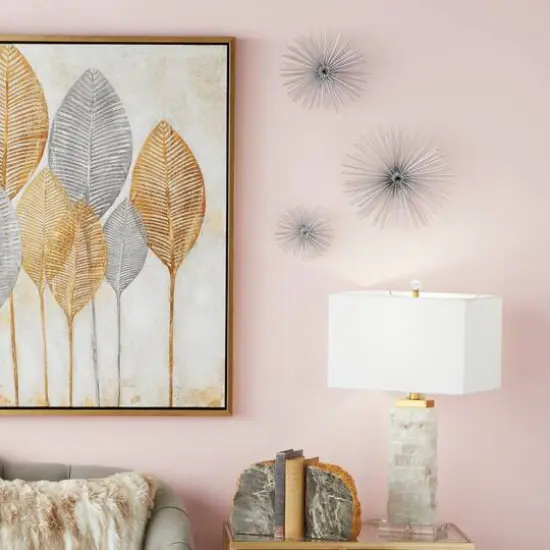 CosmoLiving by Cosmopolitan Silver Tin Contemporary Abstract Wall Decor Set {9}