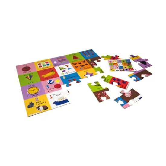 First 100 Numbers, Colors, Shapes Mix & Match Puzzle Tin: 24 Pcs {5}