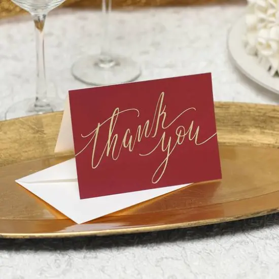 Hortense B. Hewitt Co. Burgundy Thank You Cards {3}