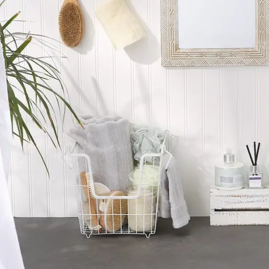 DII&reg; Large Square Metal Basket White {6}