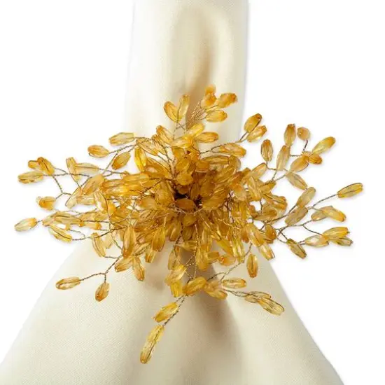 DII&reg; Gold Beaded Burst Napkin Rings, 6ct. {10}