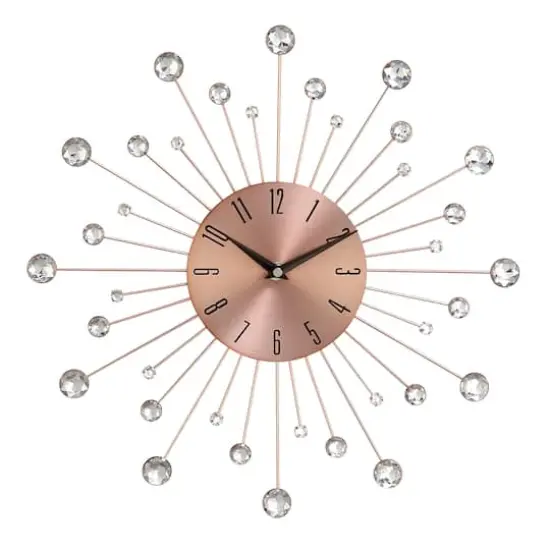 Copper Metal Glam Wall Clock, 15" {1}