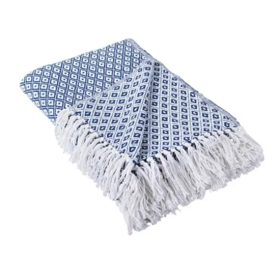Nautical Blue Mini Diamond Throw {1}