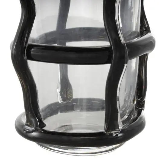 Black Recycled Glass Vase with Glass Framing {6}