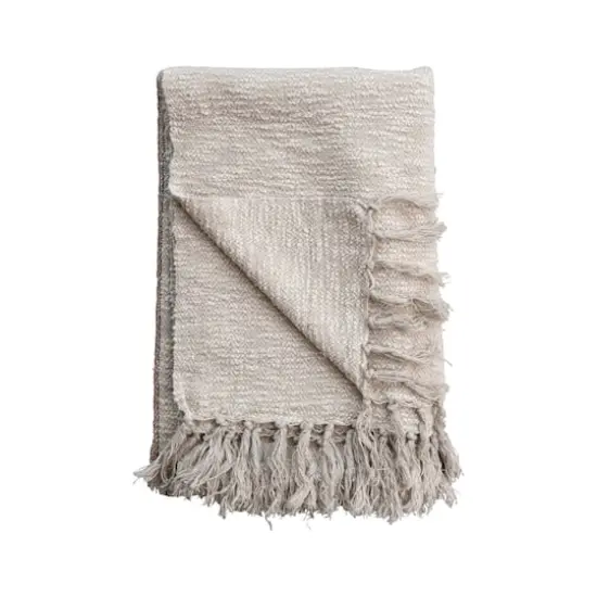 Hello Honey&reg; 60" Striped Woven Cotton & Linen Throw with Fringe {4}