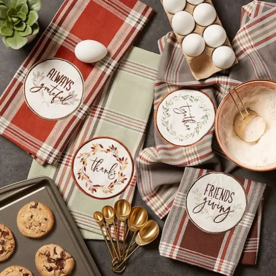 DII&reg; Plaid Thanksgiving Cozy Picnic Dishtowel Set {11}