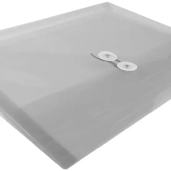 JAM Paper Booklet Plastic Envelopes with Button and String Closure, 108ct. Smoke Gray {5}
