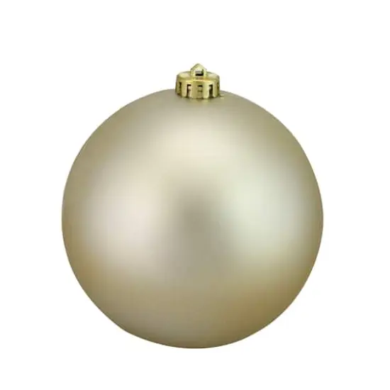 6" Champagne Gold Shatterproof Matte Commercial Christmas Ball Ornament {1}