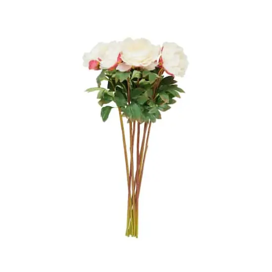 31" White Peony Artificial Flower Stem with Pink Accents, 8ct. {7}