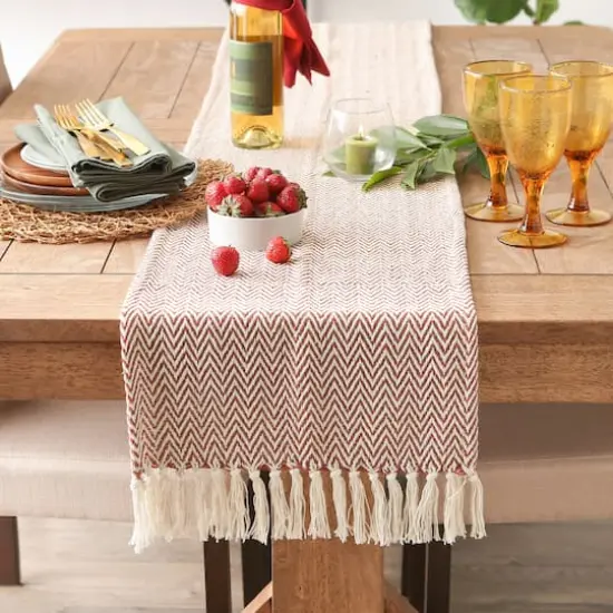 DII&reg; 72" Chevron Handloom Table Runner Cinnamon {5}