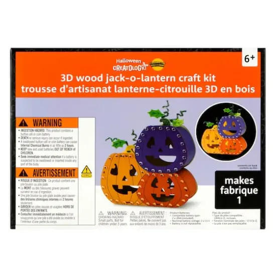 3D Wood Jack-o'-Lantern Craft Kit by Creatology&trade; {1}