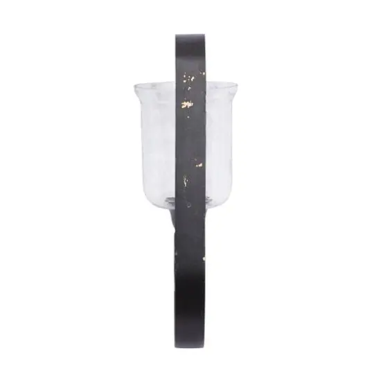 Black Iron Traditional Candle Wall Sconce, 21" x 10" x 7" {6}