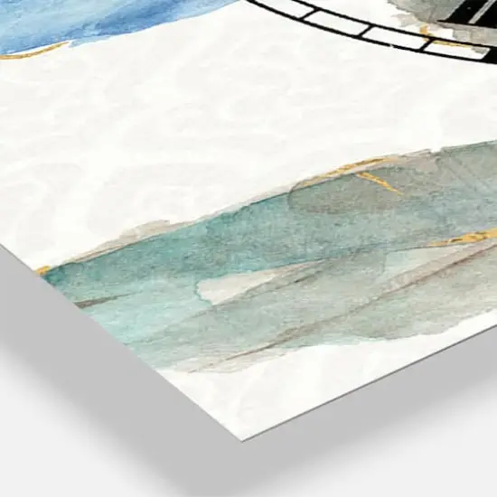 Designart Indigold Watercolor Flower I Traditional 3 Panel Wall Clock {5}