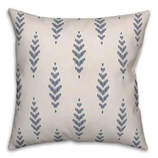 Modern Indigo Ikat Throw Pillow 18" x 18" {1}