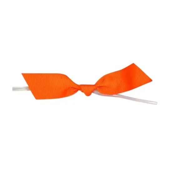 JAM Paper 7/8" Grosgrain Twist Tie Flair Bows, 100ct. Orange {2}
