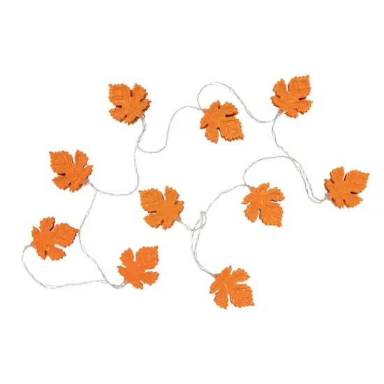 5.5ft. Orange 10ct. LED Fall Harvest Maple Leaf Fairy Lights {4}