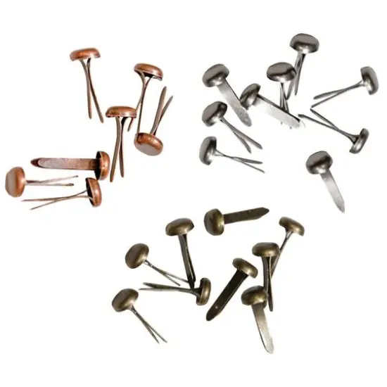 Idea-Ology Metal Long Paper Fasteners .4375" 99/Pkg-Antique Nickel, Brass & Copper {3}