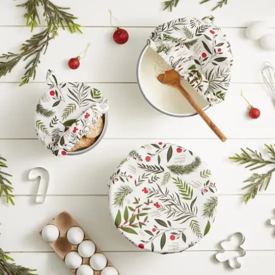 DII&reg; Holiday Sprigs Print Dish Cover Set, 3ct. {5}