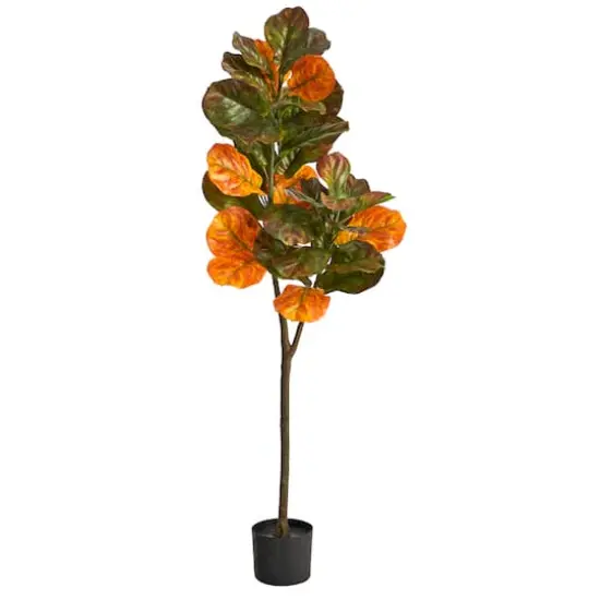 4.5ft. Potted Autumn Fiddle Leaf Fall Tree  {1}