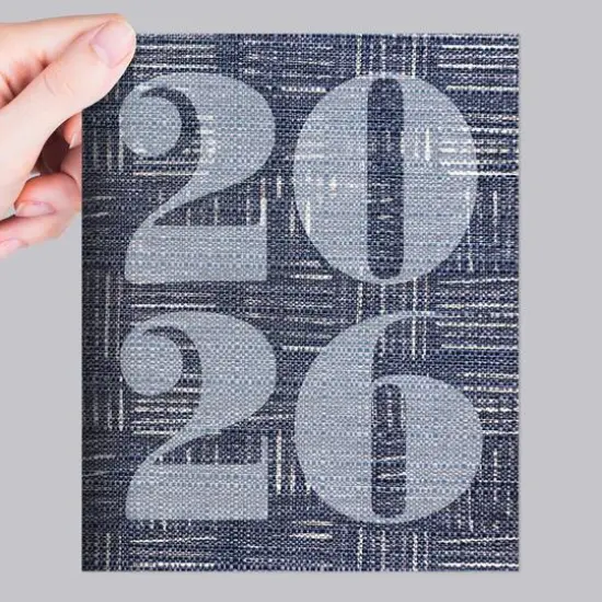 2026 Basket Weave Blue Medium Monthly Planner {7}