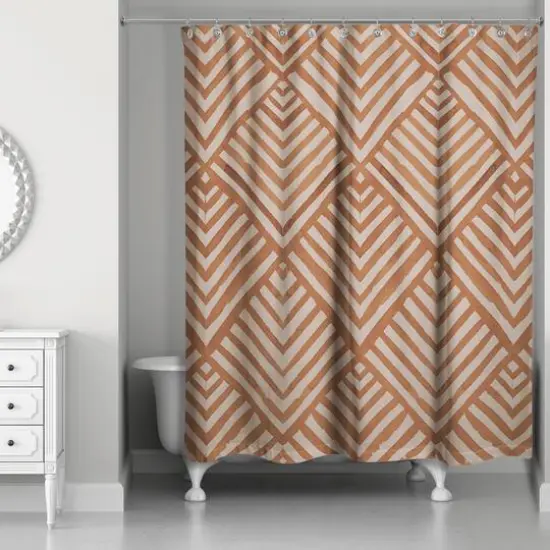Watercolor Diamond Shower Curtain Rust {3}