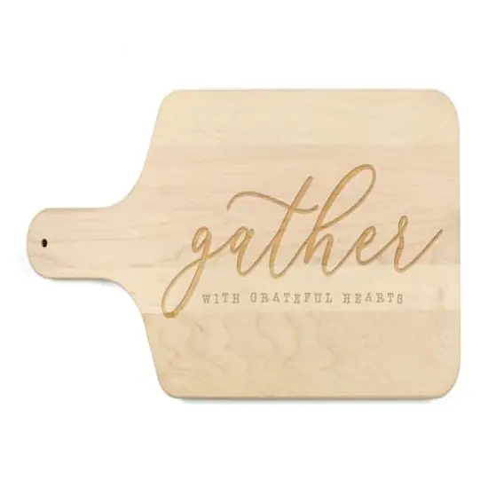 Grateful Hearts 17" x 8" Maple Paddle Cutting Board {1}