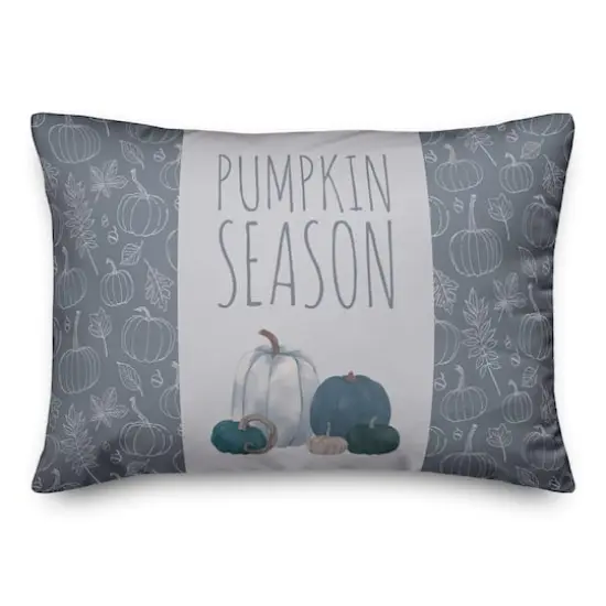 Pumpkins Blue Throw Pillow {1}