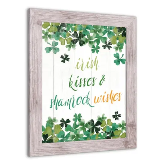 Irish Kisses Shamrock Wishes Framed Print 16" x 20" Western White Framed Print {3}