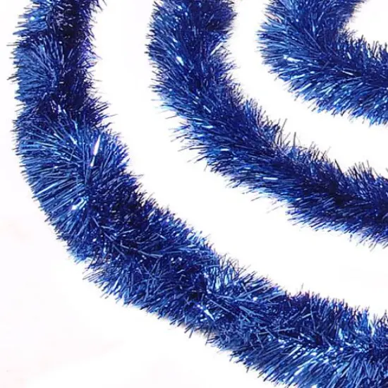 50ft. Blue Foil Tinsel Garland {1}