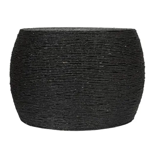 Hello Honey&reg; Corn Rope Round Accent Table Black {9}