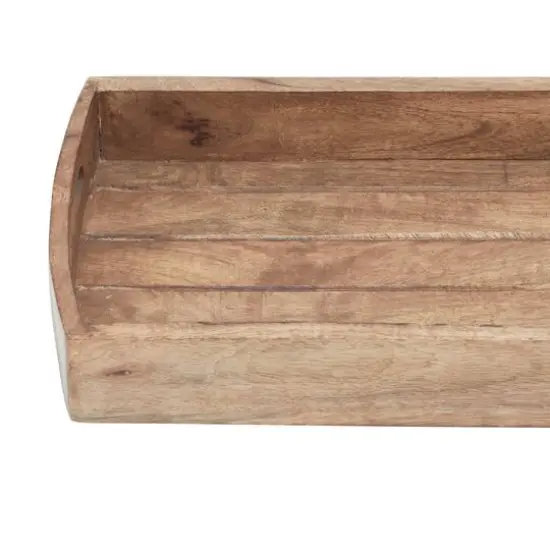 Light Brown Mango Wood Rustic Tray Set {10}