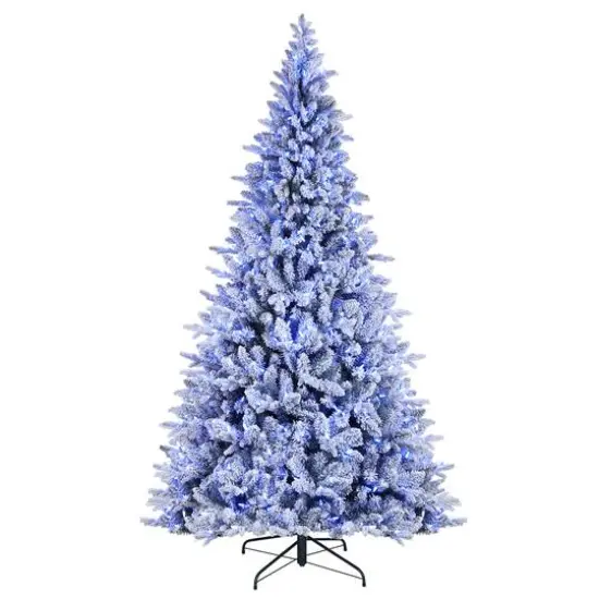 7.5ft. Pre-Lit Alexa Enabled Flocked Mountain Fir Artificial Christmas Tree, Multicolor LED Lights {3}