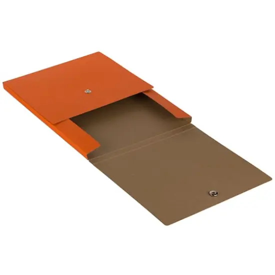 JAM Paper Vertical Kraft Snap Closure Portfolio Orange {6}