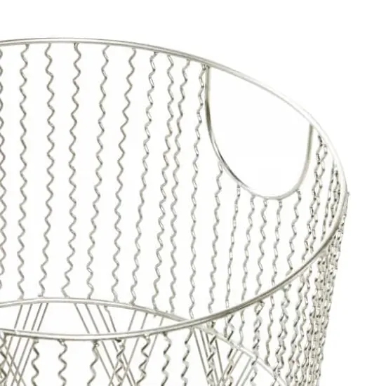 Silver Metal Contemporary Storage Basket Set {5}