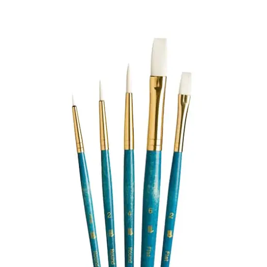 Princeton&trade; RealValue&trade; White Taklon 5 Piece Brush Set {3}