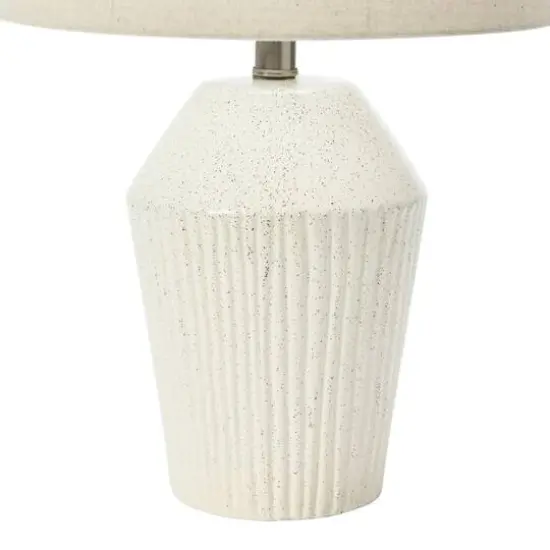 Hello Honey&reg; 21" Round Stoneware Desk Lamp White {9}