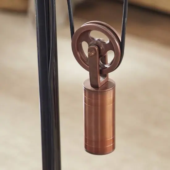 79" Black Metal Industrial Floor Lamp {7}