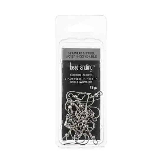 Fish Hook Ear Wires, 20ct. by Bead Landing&trade; Stainless Steel {1}