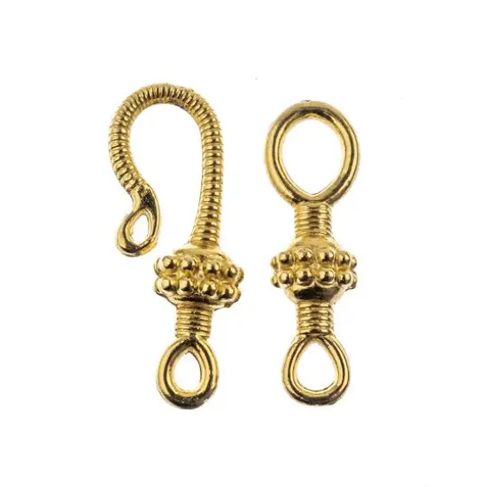 John Bead Must Have Findings 25mm Bali Style Hook Clasp Set, 4ct. Gold {4}